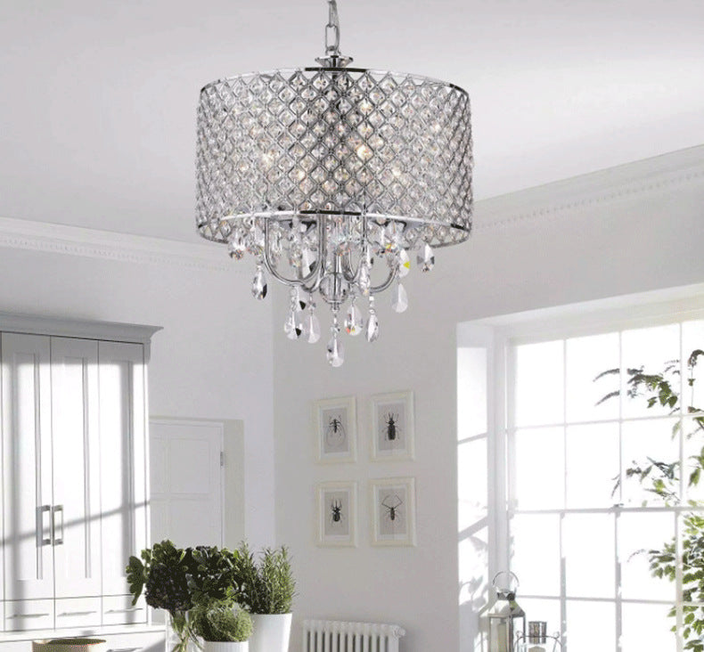 Luster Drum Crystal Chandelier Lamp