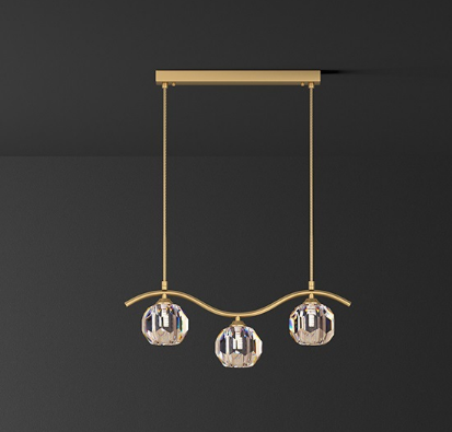 Corrugated Crystal Chandelier
