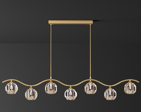 Corrugated Crystal Chandelier