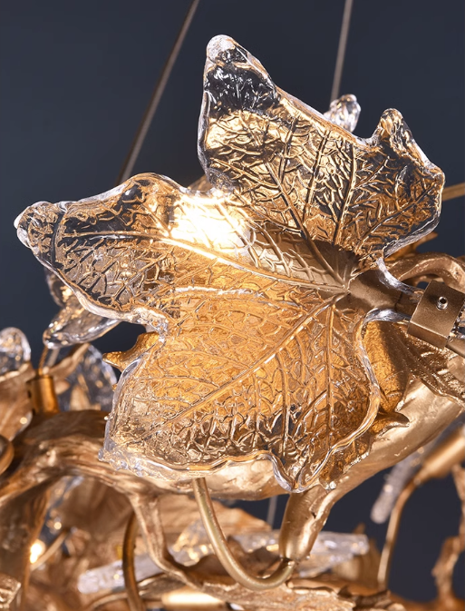 Golden Maple Leaf Chandelier