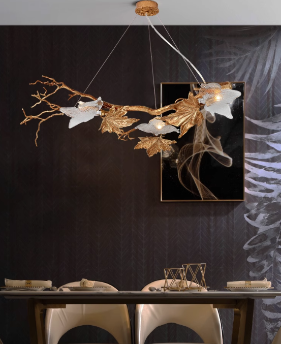 Golden Maple Leaf Chandelier