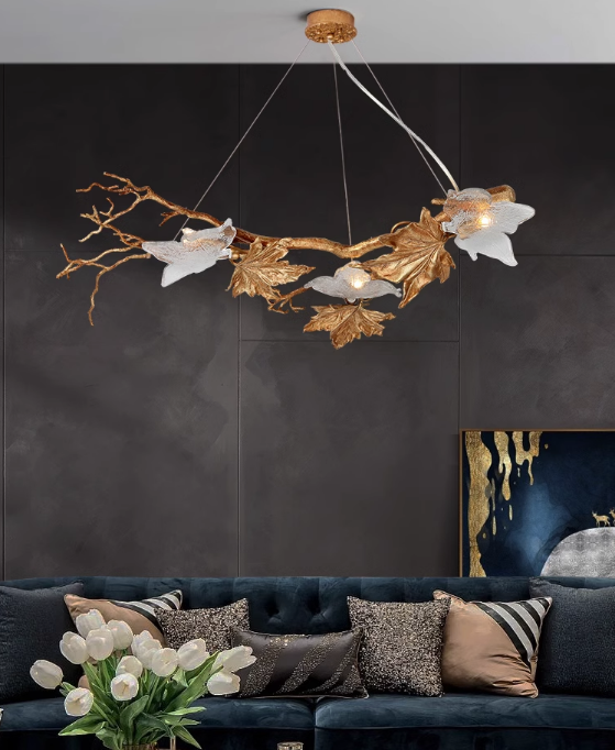 Golden Maple Leaf Chandelier