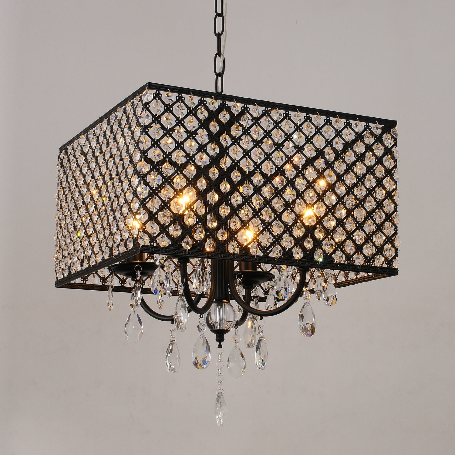 Luster Drum Crystal Chandelier Lamp