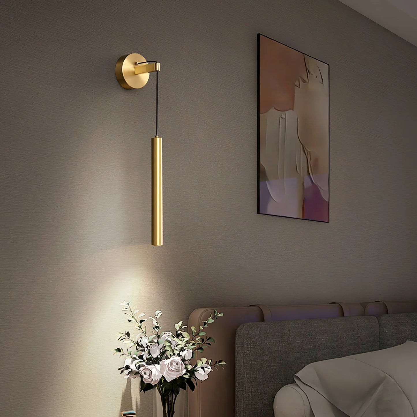 Pendant Wire Brass Wall Lamp