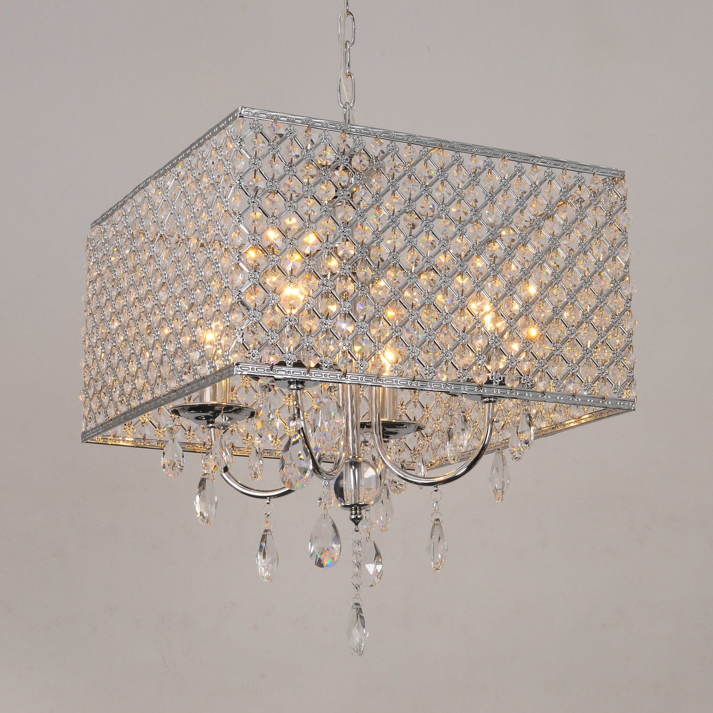Luster Drum Crystal Chandelier Lamp