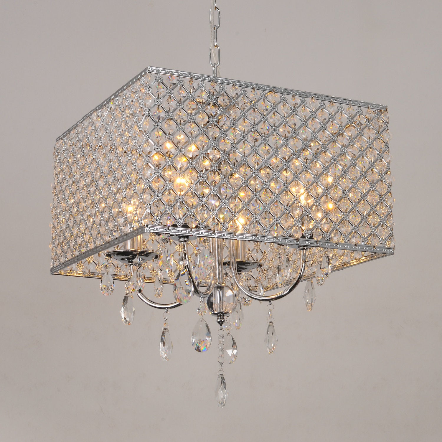 Luster Drum Crystal Chandelier Lamp