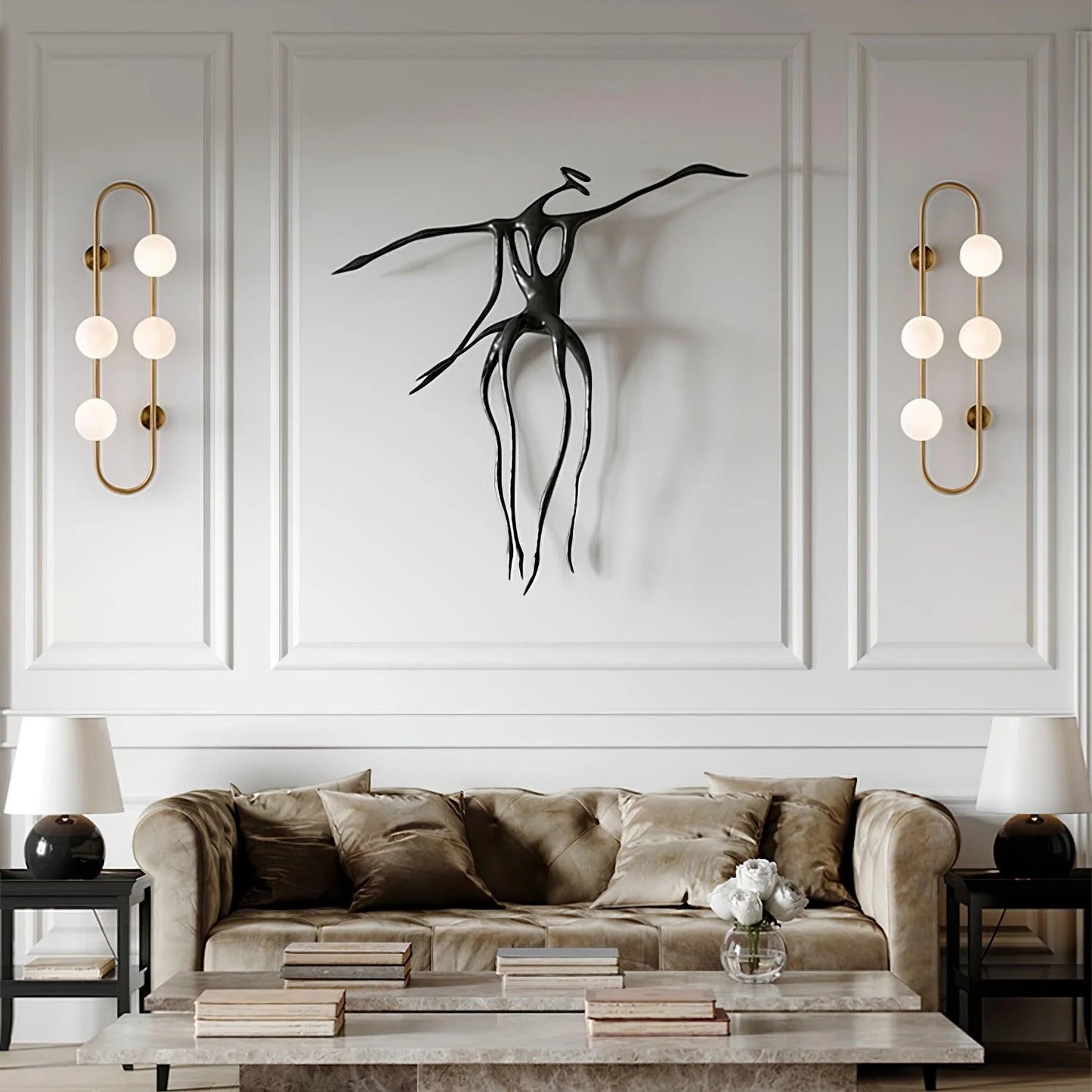 Oval White Glass Bulb Wall Lamp