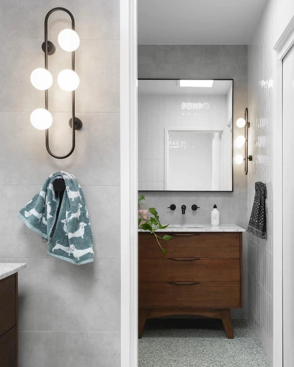 Oval White Glass Bulb Wall Lamp