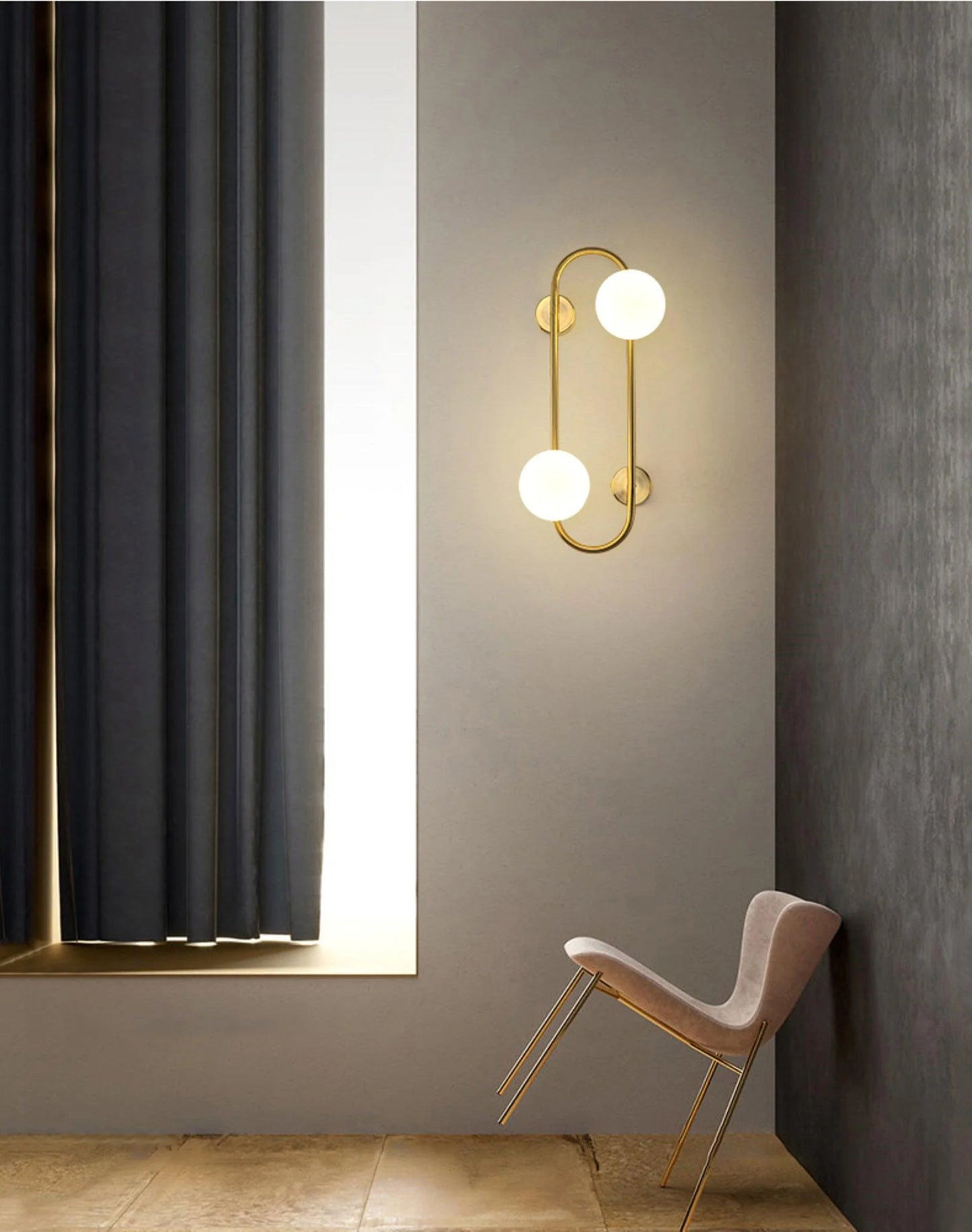 Oval White Glass Bulb Wall Lamp