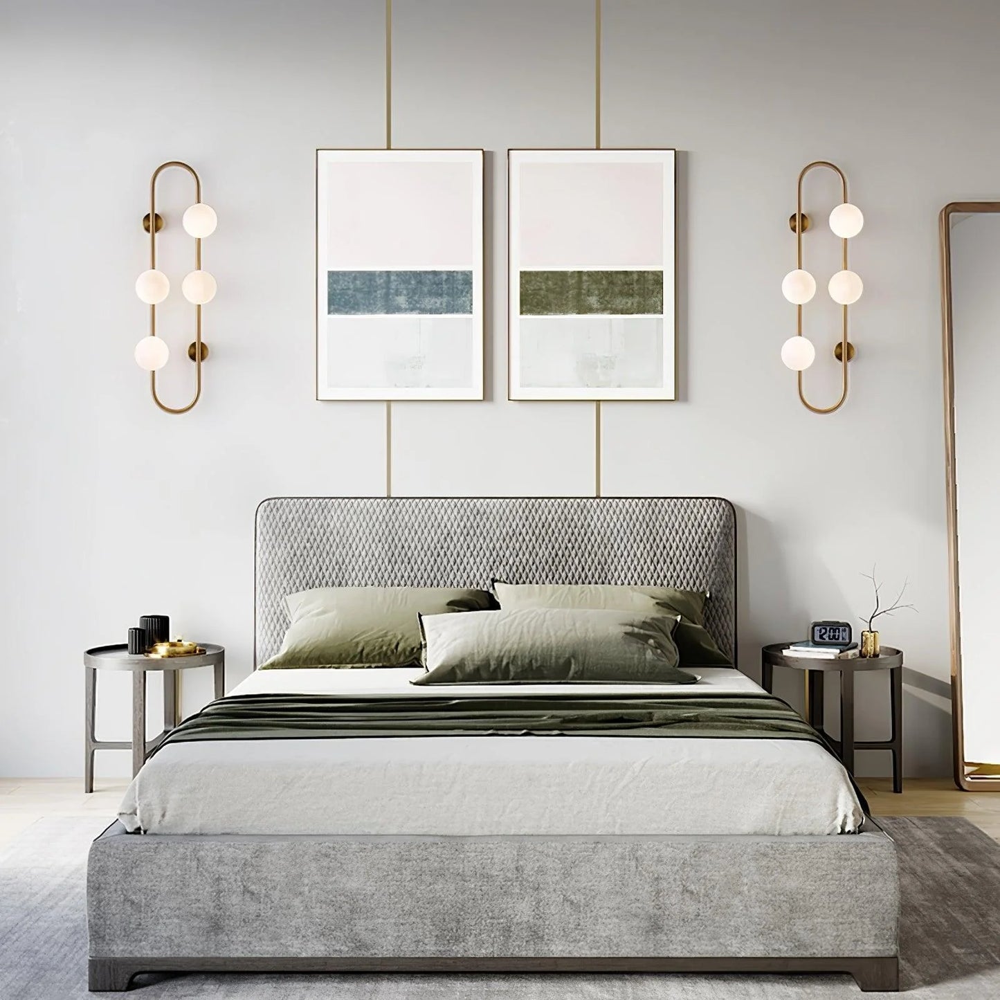 Oval White Glass Bulb Wall Lamp
