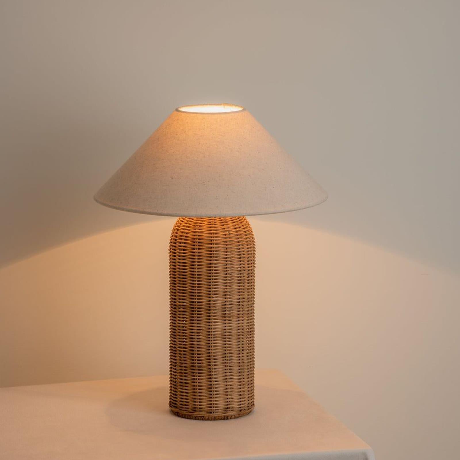 Japanese Wabi-Sabi Retro Rattan Bedside Table Lamp
