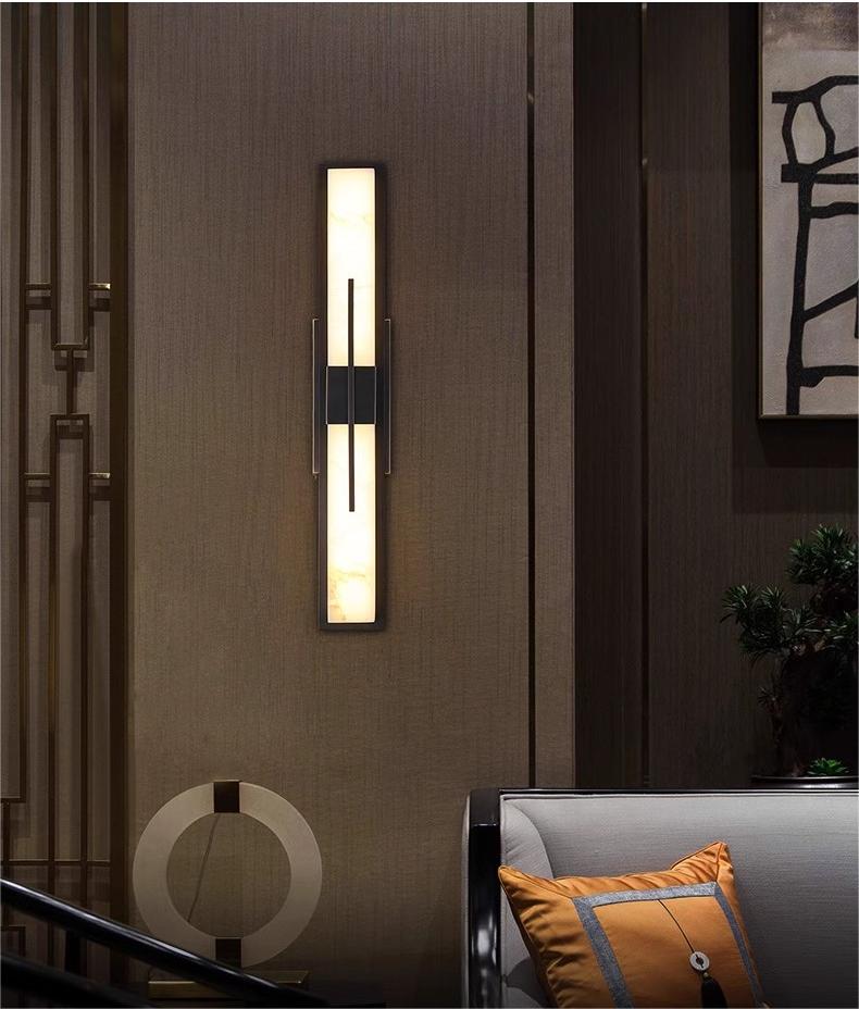 Square Marble Outdoor Wall Lamp