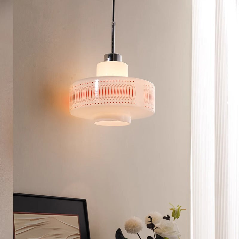 Anna Opal White Glass Pendant Lamp