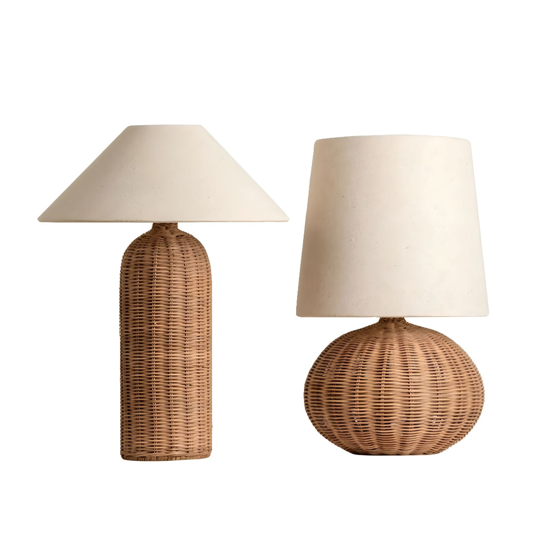 Japanese Wabi-Sabi Retro Rattan Bedside Table Lamp