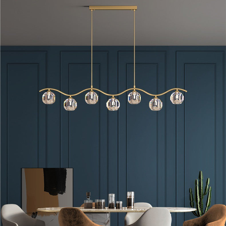 Corrugated Crystal Chandelier
