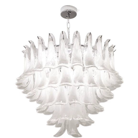 Cloudy White Glass Chandelier