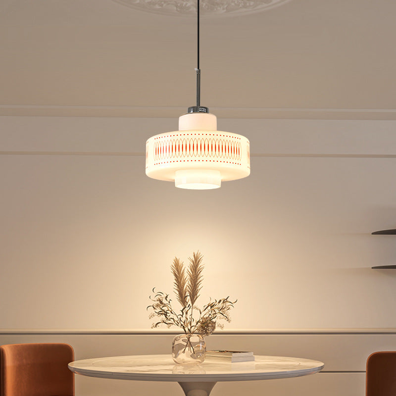 Anna Opal White Glass Pendant Lamp