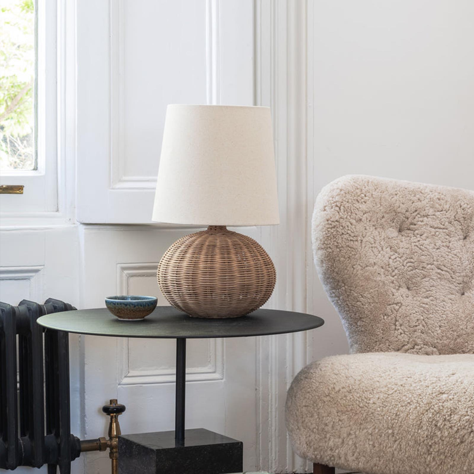 Japanese Wabi-Sabi Retro Rattan Bedside Table Lamp