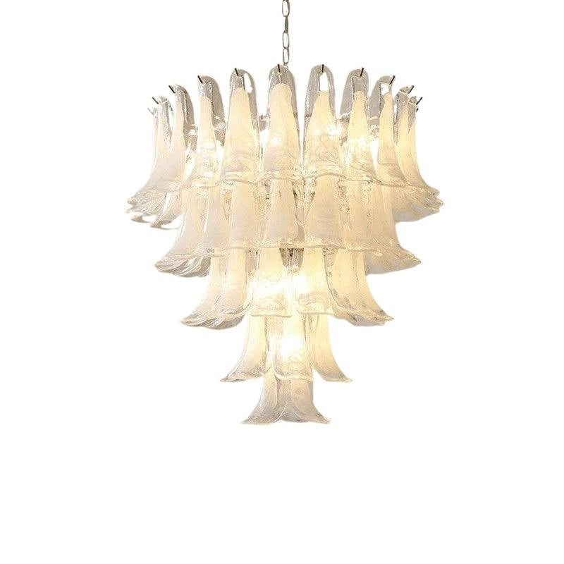 Cloudy White Glass Chandelier
