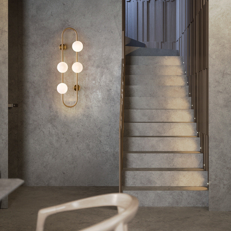 Oval White Glass Bulb Wall Lamp