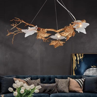 Golden Maple Leaf Chandelier