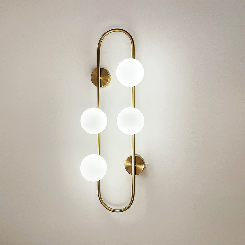 Oval White Glass Bulb Wall Lamp
