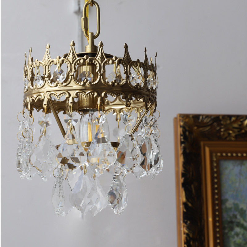 French Crown Crystal Wall Lamp