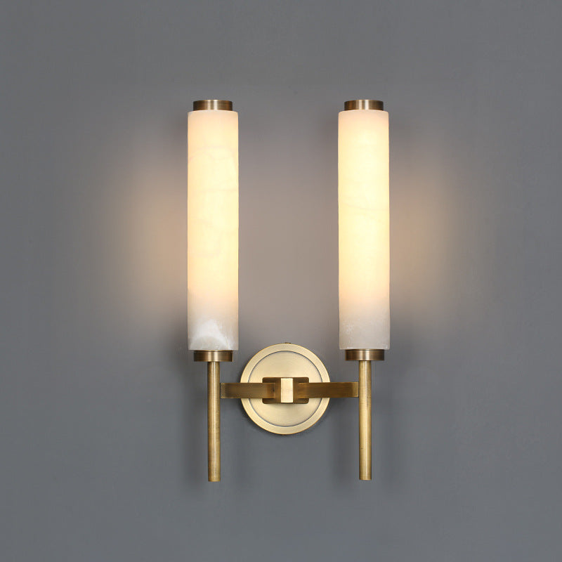 Alina  Solid Brass Marble Wall Lamp 