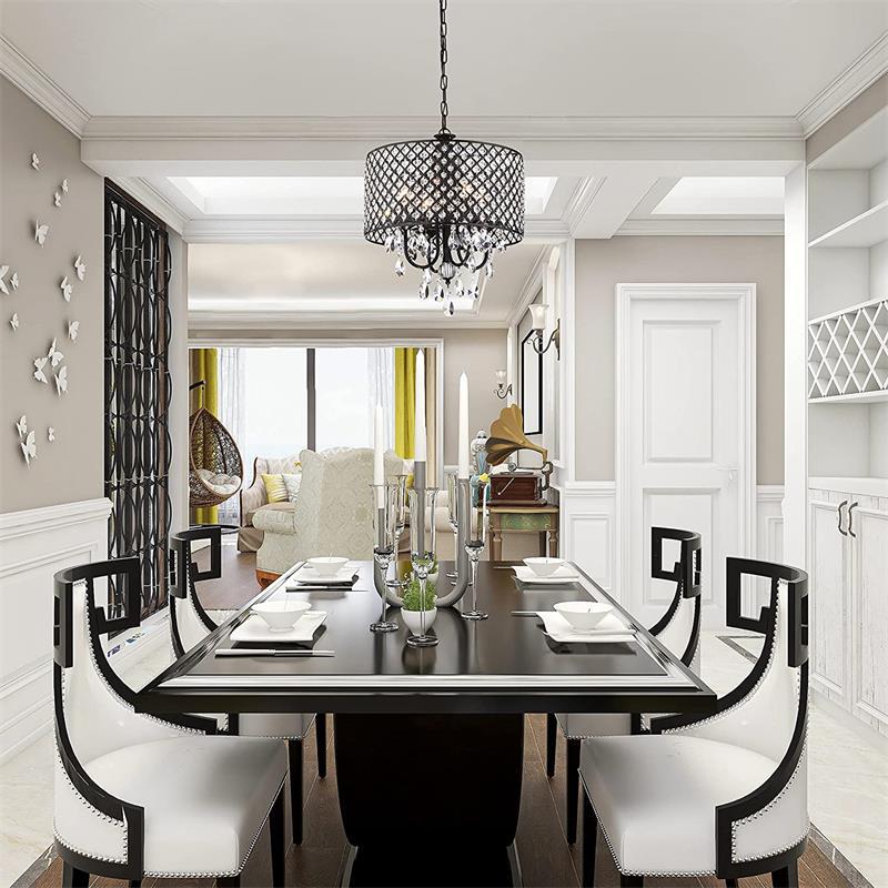 Luster Drum Crystal Chandelier Lamp