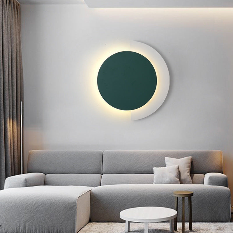 Round Abstract Moon Wall Lamp