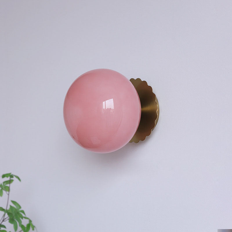 Multicolor Round Glass Wall Lamp