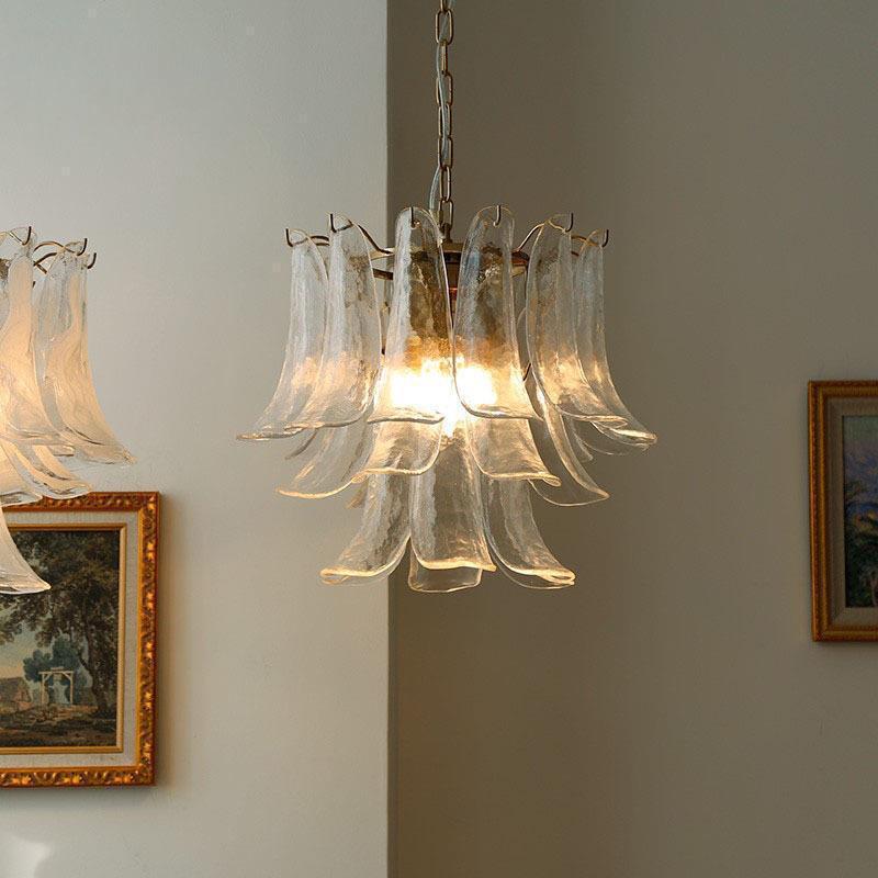 Cloudy White Glass Chandelier