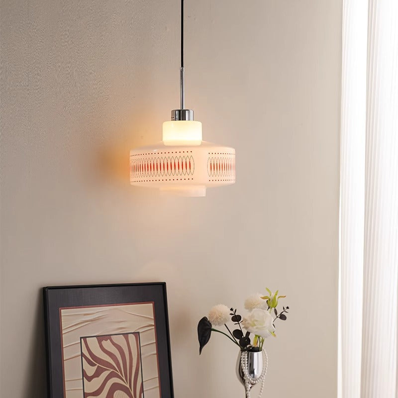 Anna Opal White Glass Pendant Lamp