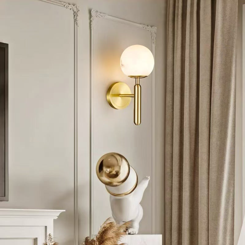 Alina  Solid Brass Marble Wall Lamp 