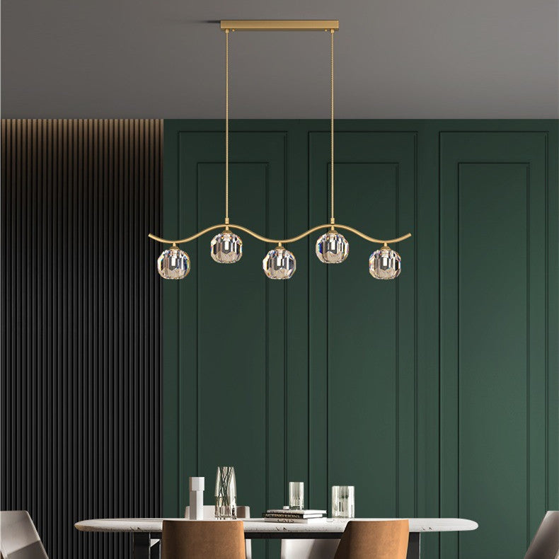 Corrugated Crystal Chandelier