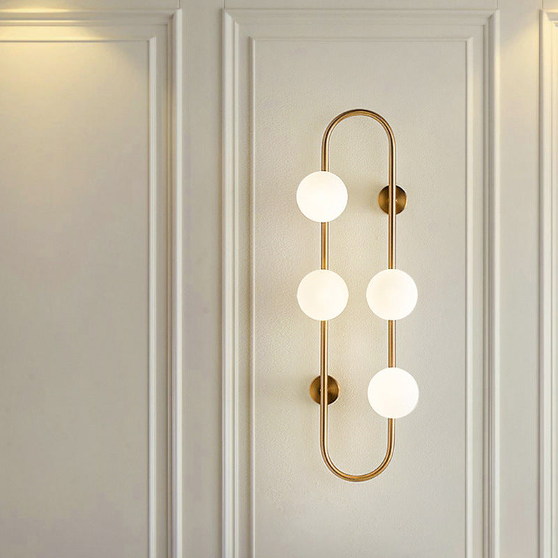 Oval White Glass Bulb Wall Lamp