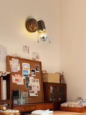 HE Vintage Walnut Wall Lamp