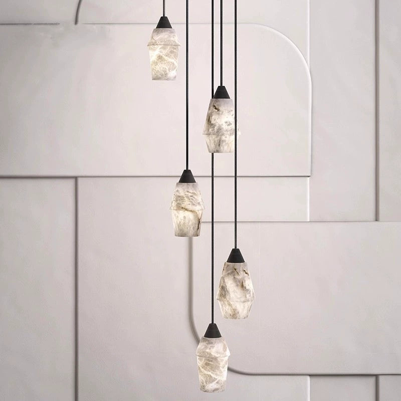Ako Brass Marble Pendant Light