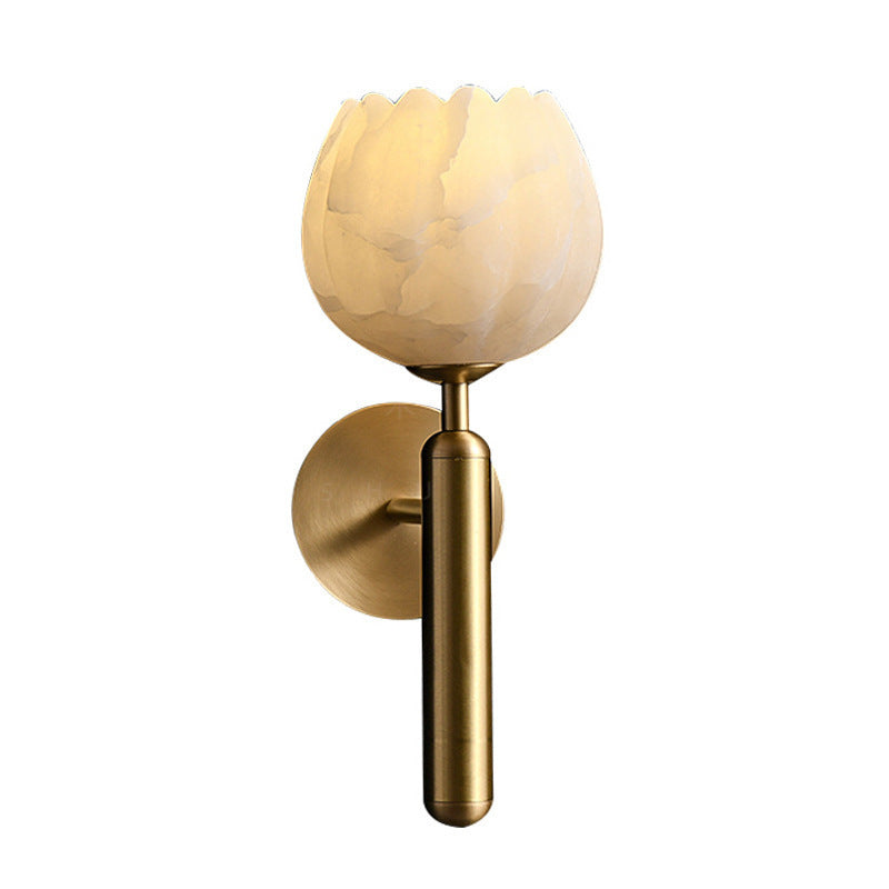 Alina  Solid Brass Marble Wall Lamp 