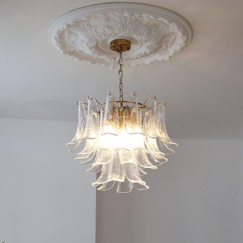 Cloudy White Glass Chandelier
