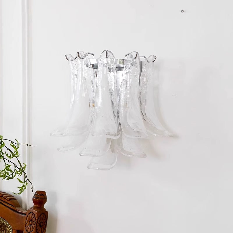 Cloudy White Glass Chandelier