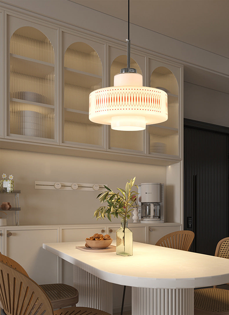 Anna Opal White Glass Pendant Lamp