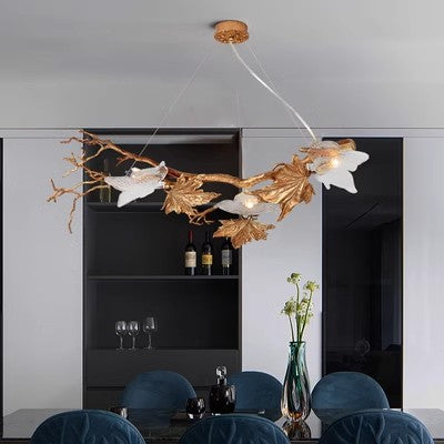 Golden Maple Leaf Chandelier