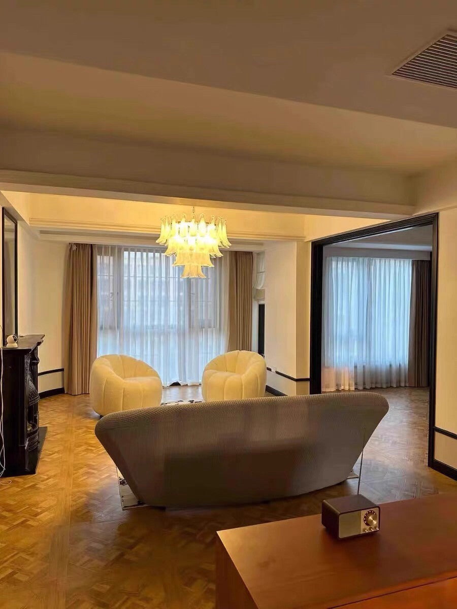 Cloudy White Glass Chandelier