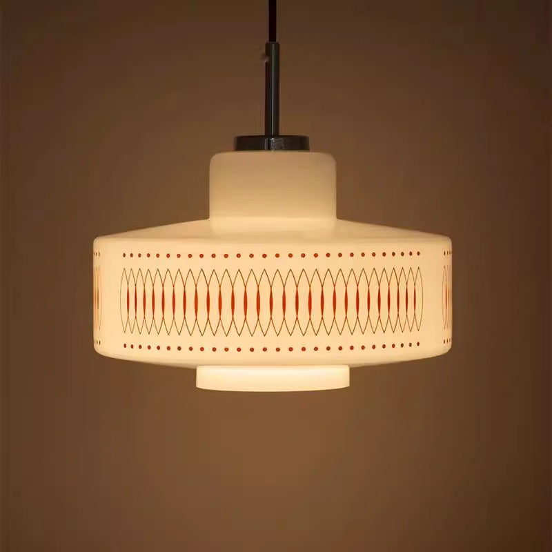 Anna Opal White Glass Pendant Lamp