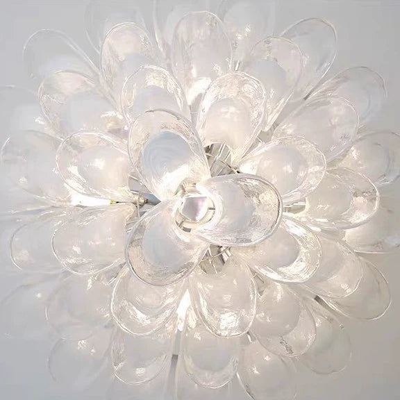 Cloudy White Glass Chandelier