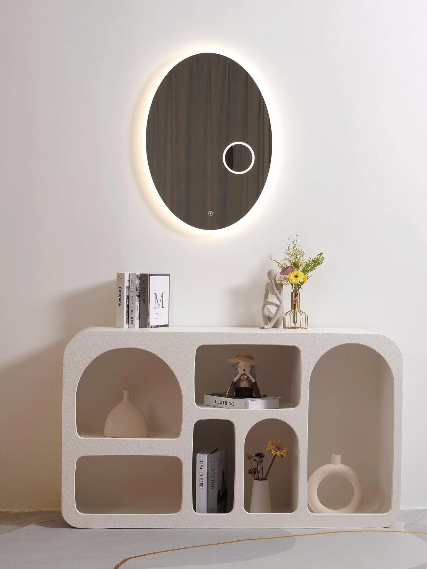 Oval Mirror Light With White Edge