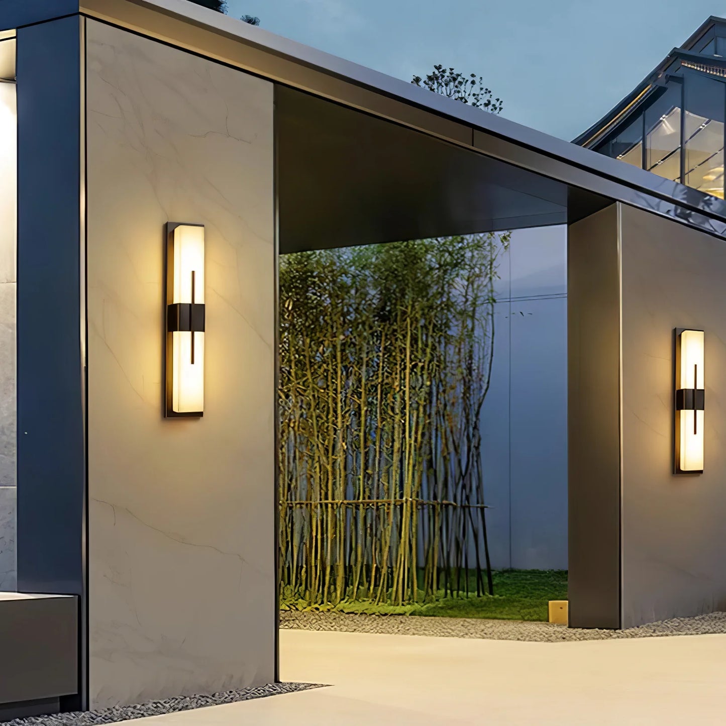Square Marble Outdoor Wall Lamp
