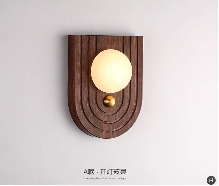 Alabaster Marble Walnut Wall Sconce