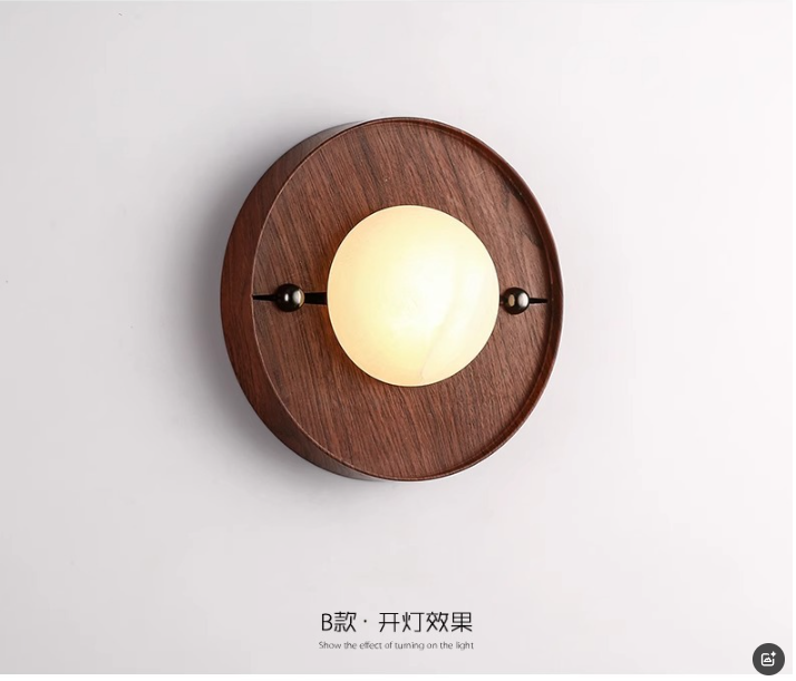 Alabaster Marble Walnut Wall Sconce